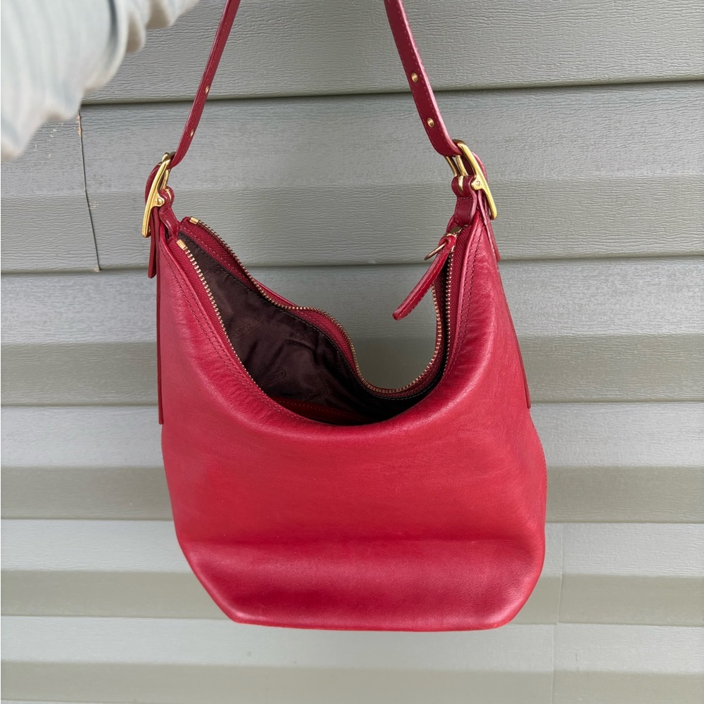 Coach Red Leather Shoulder Bag